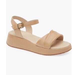 Chocolate Blu Women's Elly Leather Wedge Sandals – Sand – Size 8.5 Minimalist